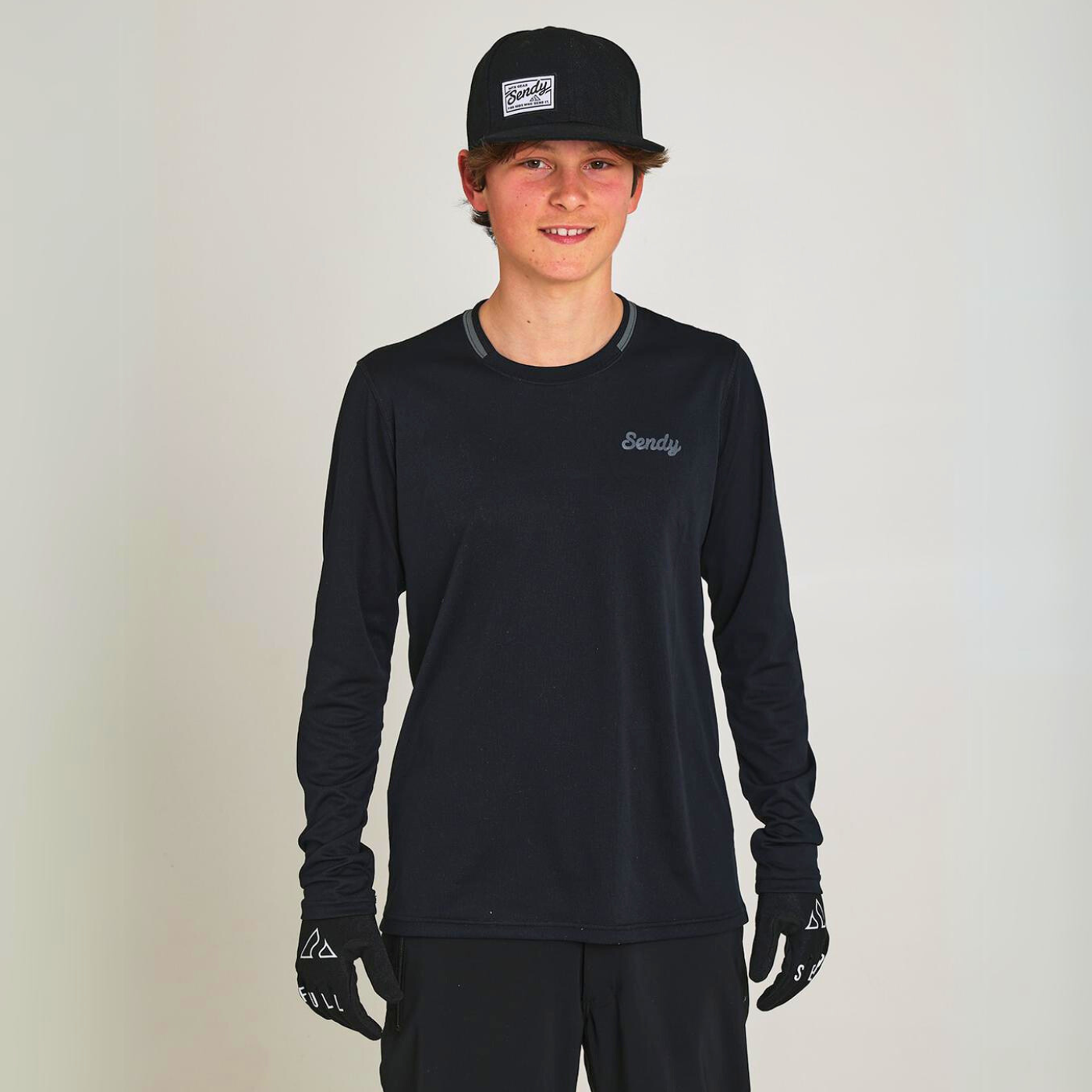 Send It Kids Long Sleeved MTB Jersey | Bold Black