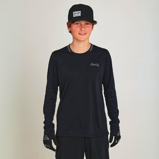 Send It Kids Long Sleeved MTB Jersey | Bold Black