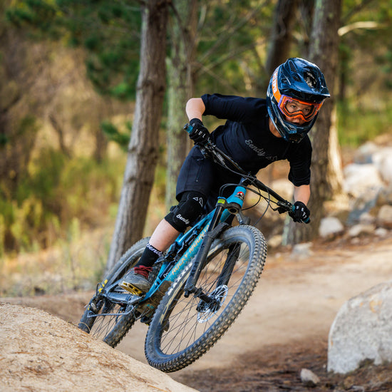 The Send It Short Sleeved Kids MTB Jersery in Bold Black Sendy Gear sendygear us