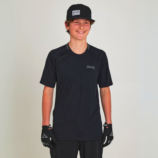 Send It Kids Short Sleeved MTB Jersey | Bold Black