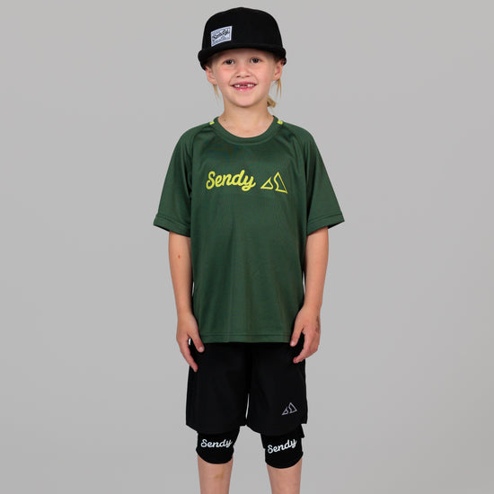 Send It Kids Short Sleeved MTB Jersey | Bold Green