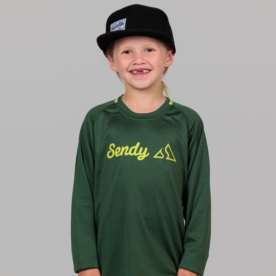 Send It Kids Long Sleeved MTB Jersey | Bold Green