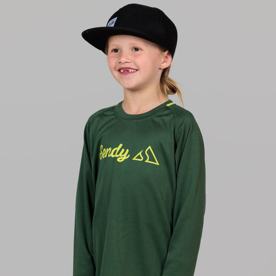 Send It Kids Long Sleeved MTB Jersey | Bold Green